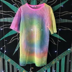 Mesh tye dye tee